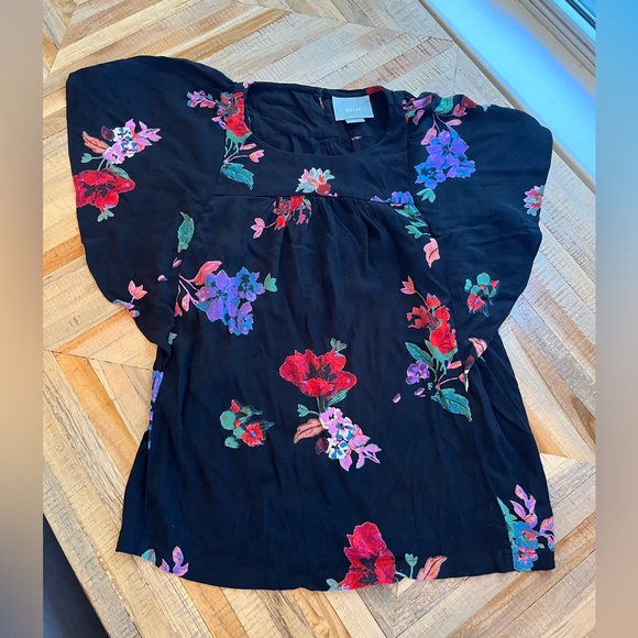 Gorgeous Anthropologie Maeve Floral Prato Flutter/ Short Sleeve Top Size XS - Picture 13 of 15